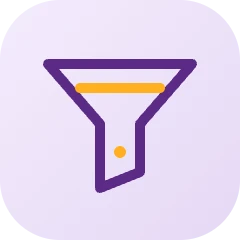 Content marketing and lead generation funnel icon
